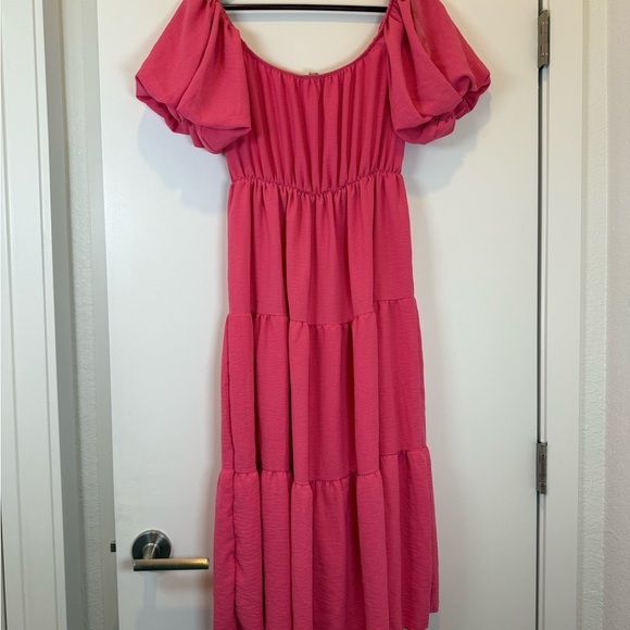 NWT See You Monday Pink Maxi Puff Sleeve Cottage Dress Farmhouse - Picture 7 of 8